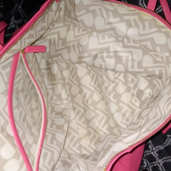 Poverty Flats pink tote handbag gold lining - Picture 16 of 17